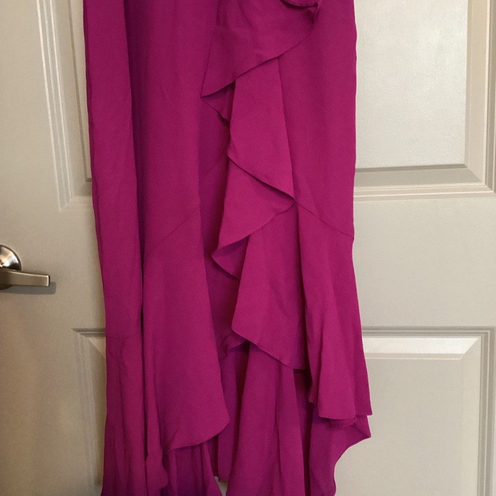 Xscape Evenings Ruffle Detail Crepe High-Low Gown, size 6 - Picture 7 of 13